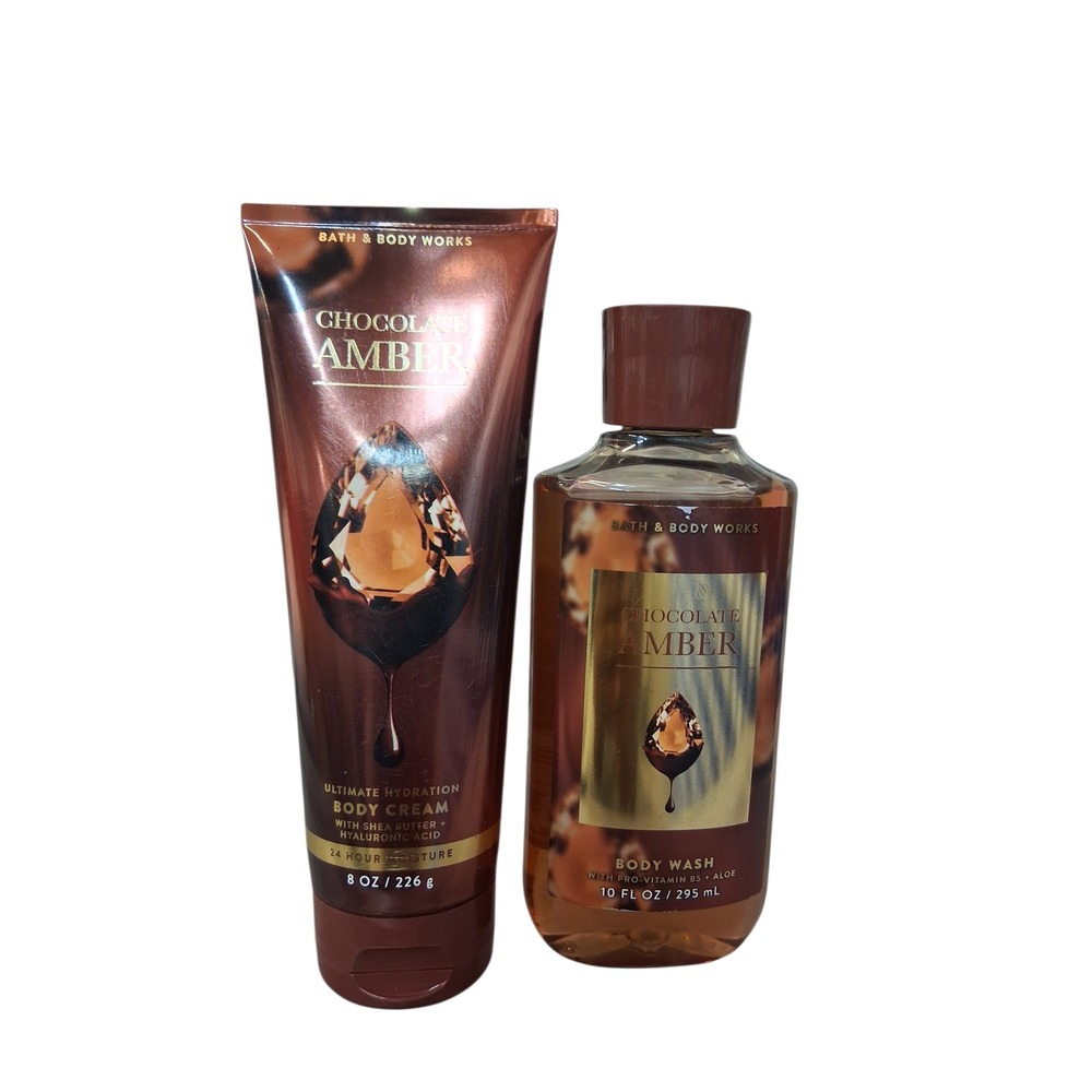 Bath & Body Works Women's Retired‎ Chocolate Amber Body Wash & Hydrating Cream